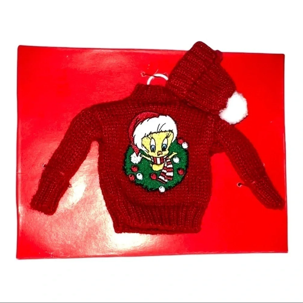 🎄Warner Bros., 90’s VINTAGE NWT Looney Tunes tweety bird CHRISTMAS ORNAMENT.